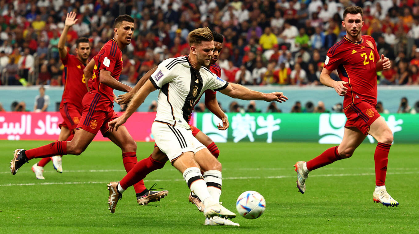 Niclas Füllkrug scored in Germany's last meeting with Spain. © Picture Alliance/dpa/Christian Charisius