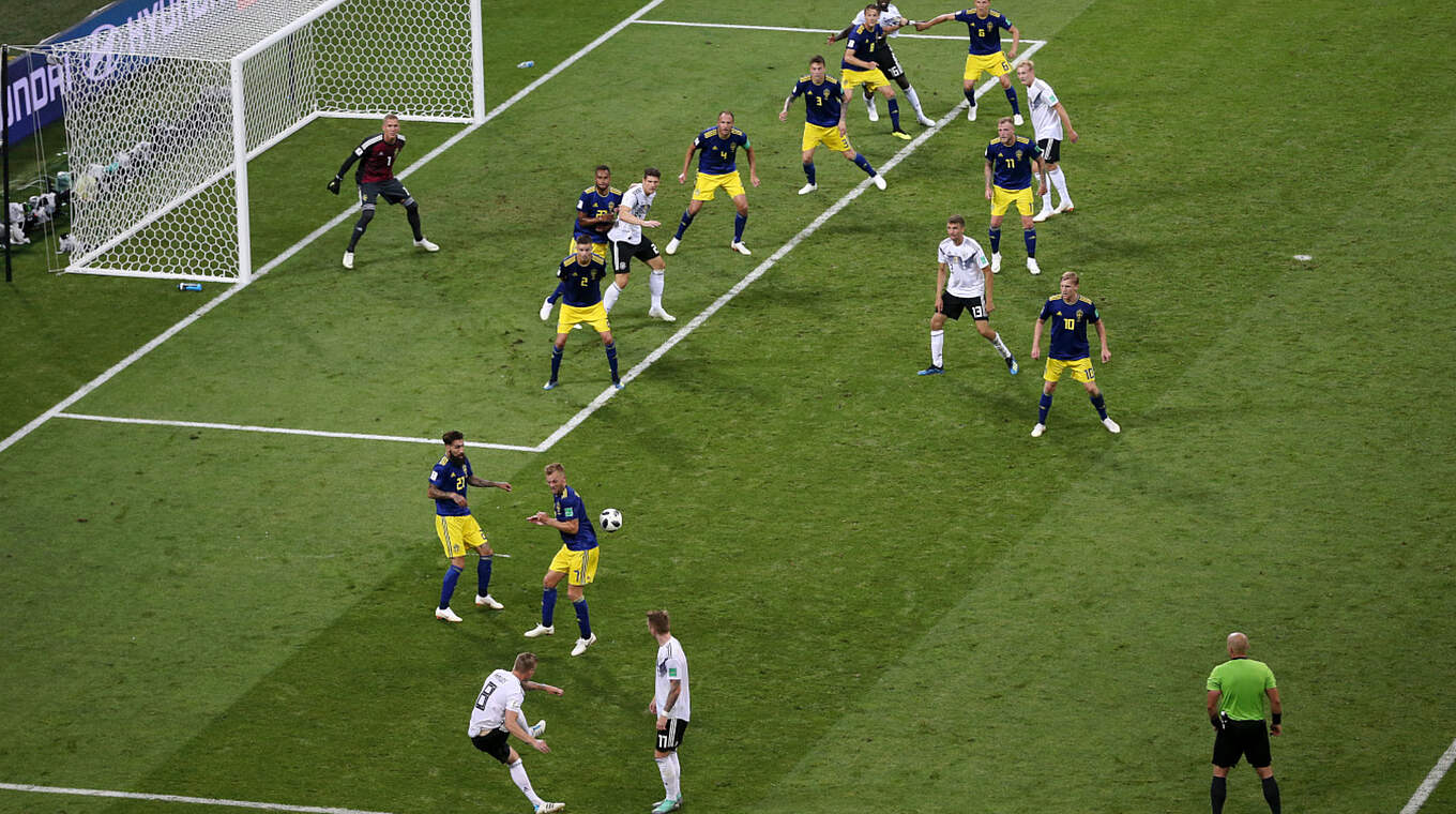 WM 2018, Nachspielzeit: Kroos erzielt per Freistoß den Siegtreffer gegen Schweden © Getty Images/Michael Steele