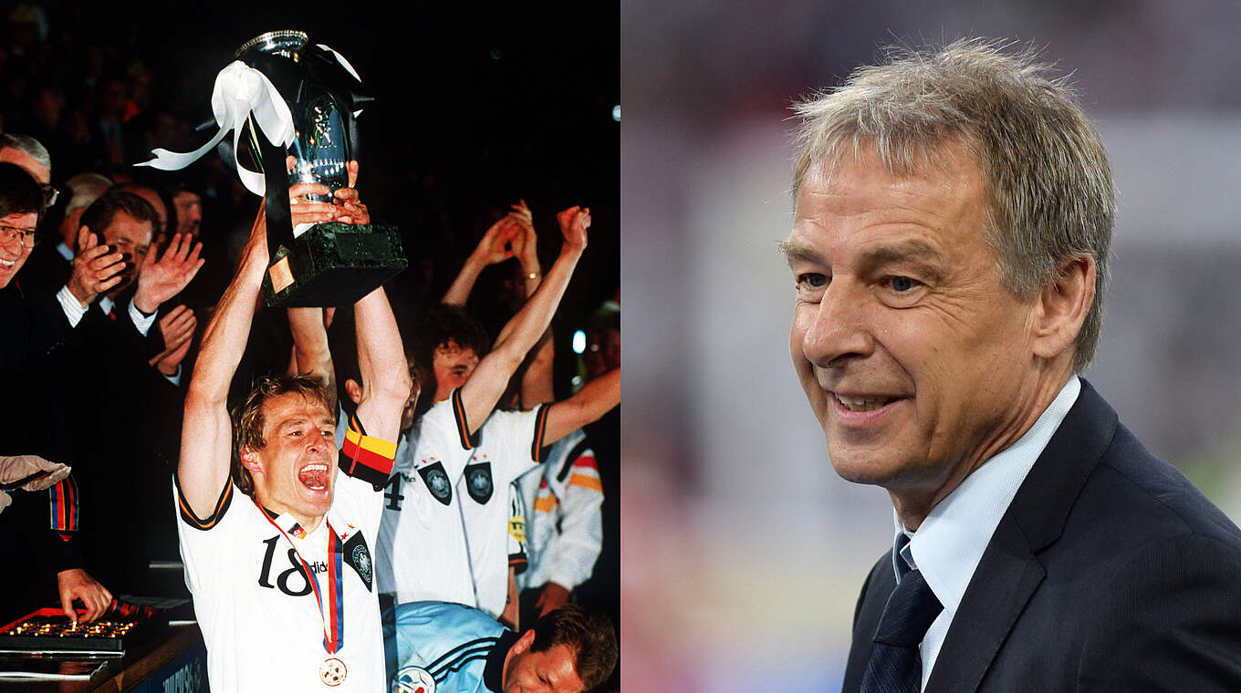 Jürgen Klinsmann: Europameister als Kapitän mit der Nationalmannschaft 1996 © Imago