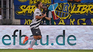 Trifft per Kopf für Sandhausen: Dominic Baumann © Imago