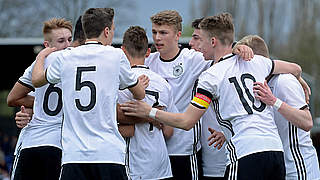 Der zweite Sieg im zweiten Testländerspiel gegen Italien: die deutschen U 16-Junioren © 2016 Getty Images
