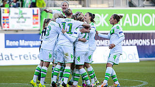 Wolfsburg have one foot in the final after putting four past 1. FFC Frankfurt © imago/foto2press