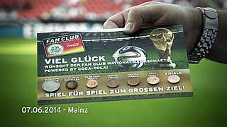 Glücksbringer: Die Glücksmünzen für die WM 2014 © DFB-TV