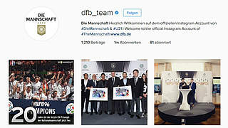 Jetzt auch siebenstellig abonniert: der Instagram-Account des DFB-Teams © DFB