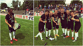 So sehen Landespokalsieger aus: Dragan Ovuka (l.) und die Spieler des FC 08 Villingen © privat