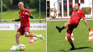 Sind heute in die Vorbereitung gestartet: Arjen Robben (l.) und Holger Badstuber (r.) © FC Bayern München