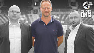 Der Vorstand des FC Hansa: Christian Hüneburg, René Schneider, Robert Marien (v.l.) © Hansa Rostock/DFB