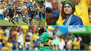 Jubel hier, Enttäuschung da: Schweden gewinnt das Olympia-Halbfinale gegen Brasilien © GettyImages/DFB