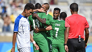 Jubel über Bronze: Nigeria gewinnt im Spiel um Platz drei gegen Honduras © 2016 Getty Images