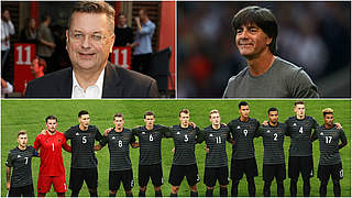 Stolz auf das deutsche Olympiateam: Reinhard Grindel (l.) und Joachim Löw © GettyImages/DFB