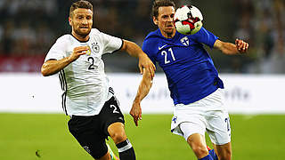 Shkordran Mustafi featured in Germany's 2-1 win over Finland in Gladbach © 2016 Getty Images