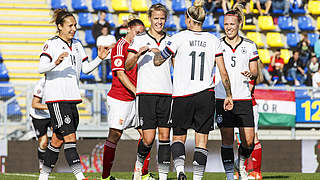 Eighth game, eighth win - the DFB Women won 1-0 in Györ against Hungary. © 2016 Getty Images