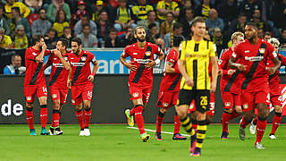 Mehmedi and Chicharito scored for Leverkusen © 2016 Getty Images