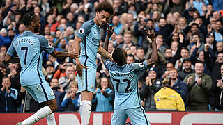 Leroy Sané set up Kelechi Iheanacho's equaliser.  © This content is subject to copyright.