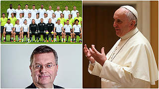 Privataudienz im Vatikan: Das A-Team und Präsident Grindel treffen Papst Franziskus (r.) © Getty Images/DFB