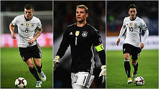 Gehören zum Kreis der Kandidaten: Toni Kroos, Manuel Neuer und Mesut Özil © Getty Images/DFB