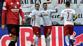 Werner scored twice and provided an assist in RB Leipzig's 3-1 win against Mainz © This content is subject to copyright.