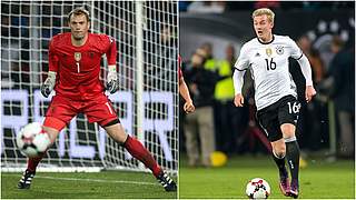 Nicht im Flieger von Frankfurt am Main nach Rimini: Manuel Neuer (l.) und Julian Brandt © GettyImages/DFB