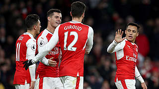 Arsenal hit three past AFC Bournemouth to keep up the pace at the top of the table © 2016 Getty Images
