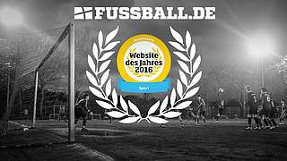FUSSBALL.DE freut sich über den Titel als beliebteste Website des Jahres 2016 © Imago / FUSSBALL.DE