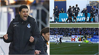 Tabellenführung behaupten: Duisburg und Coach Gruev (l.) fordern Fortuna Köln heraus © Getty Images/DFB