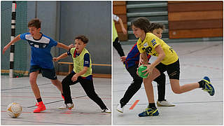 Talentförderung mal anders: Fußballer spielen Handball, Handballer spielen Fußballer © SG Pforzheim