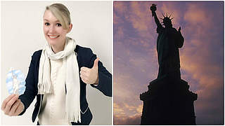 New York-Premiere: Jenny Kronenbitter besucht Dank des Fan Clubs die Freiheitsstatue © Privat / Image