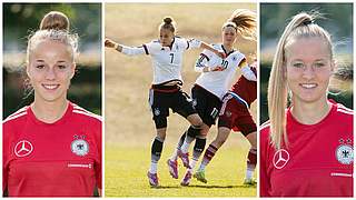 Freiburger Talente auf dem Weg zur U 19-EM: Giulia Gwinn (l.) und Janina Minge (r.) © Getty Images/Collage DFB