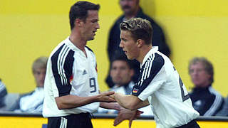 Debut against Hungary: In June 2004 Podolski played his first game for the National Team © Bongarts