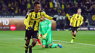 Pierre-Emerick Aubameyang's goal was enough  to give Dortmund three points. © 2017 Getty Images