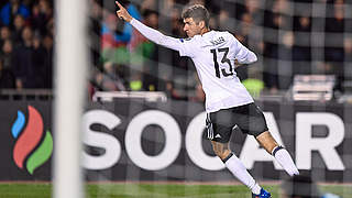 Thomas Müller scored his 37th goal for Germany against Azerbaijan. © GES/Marvin Ibo Guengoer