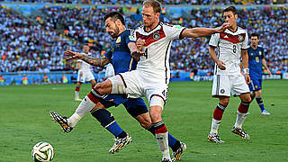 Neuauflage des WM-Endspiels in Düsseldorf: Argentinien gegen Deutschland © 2014 Getty Images