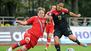 Drei Tore in Moskau gegen Russland: Célia Sasic (r.) © 2014 Getty Images