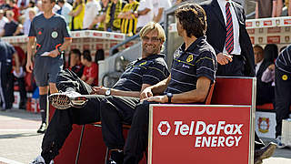 Das erste Mal: Jürgen Klopp (l.) 2008 mit Dortmund in Leverkusen © imago sportfotodienst