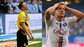 Sand im Getriebe: Dortmunds Durm (l.) und Hamburgs Holtby (r.) © 2014 GettyImages