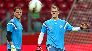 Abschlusstraining: Roman Weidenfeller und Manuel Neuer (v.l.) © 2014 Getty Images