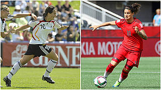 Dzsenifer Marozsan: 2008 bei der U 17 und 2015 bei den DFB-Frauen © Imago/Getty Images