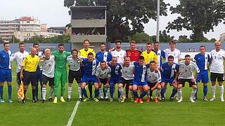 Gruppenbild nach dem Spiel: Die Württemberg-Auswahl unterlag Zagreb mit 1:2. © wfv