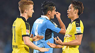 In Asien mit dem BVB erfolgreich: Marco Reus (l.) und Shinji Kagawa © TORU YAMANAKA/AFP/Getty Images