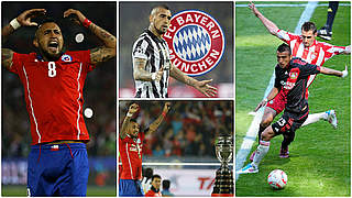 Copa-Sieger 2015 mit Chile (l./u.M.), bei Juve und mit Bayer gegen Bayern 2011 (r.): Vidal © imago/DFB