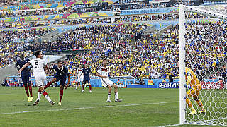 Mats Hummels scores with his head against France in the World Cup © imago/ActionPictures