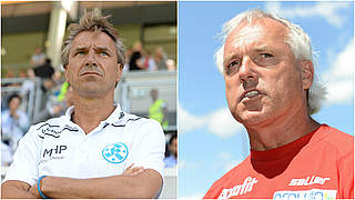 Duell der Trainer: Kickers-Coach Horst Steffen (l.) gegen Aalens Peter Vollmann © Bongarts/GettyImages/DFB