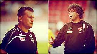 Duell der Trainer: Fortuna Köln und Koschinat (l.) gegen Energie Cottbus und Krämer © Getty/DFB