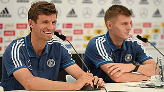 World champions Thomas Müller and Toni Kroos have their sights set on European glory © GES/Markus Gilliar