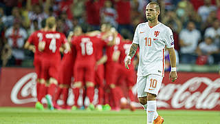 Droht der K.o. in der EM-Quali: Wesley Sneijder mit der Niederlande © imago/VI Images