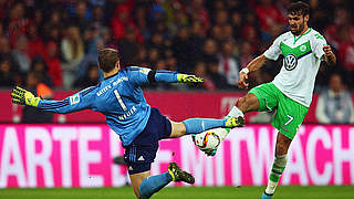 Neuer on his run out to the halfway line: 