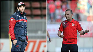 Trainerduell in Mainz: Sandro Schwarz (l.) und der FSV empfangen Stefan Böger und Halle © Getty/imago/DFB