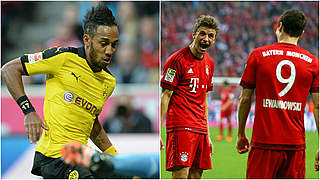 Treffsicheres Trio: Aubameyang, Müller und Lewandowski (v.l.) © 2015 Getty Images