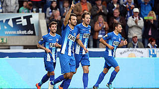 Goalgetter trifft: Beck markiert das 1:0 beim Magdeburger Sieg gegen Münster © 2015 Getty Images