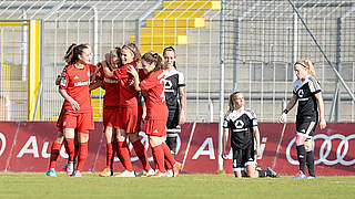 Sieg im Spitzenspiel: der FC Bayern wirft den 1. FFC Frankfurt aus dem Pokal © Jan Kuppert